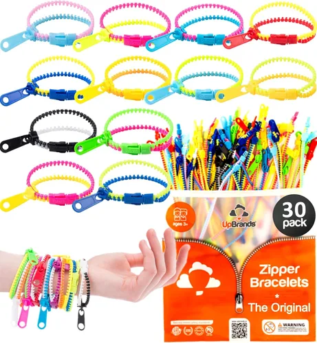Vista 10 de UpBrands Caja a granel de 720 huevos de Pascua prellenados con pulseras de cremallera de juguete para ansiedad, suministros de caza de huevos