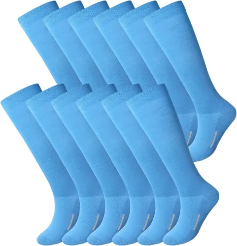 Vista 20 de Haysandy 12 pares de calcetines juveniles a granel para fútbol, fútbol, sóftbol, béisbol para niñas atléticas, niños, jóvenes y adultos, deportes