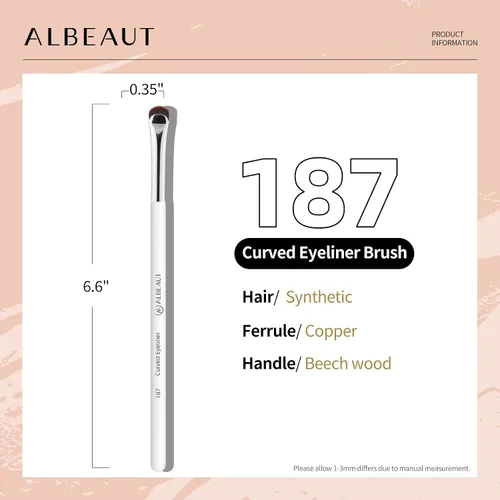 Vista 7 de Albeaut Pincel delineador de ojos, delineador de ojos en forma de media luna y pincel para cejas, crea sin esfuerzo un delineador perfecto