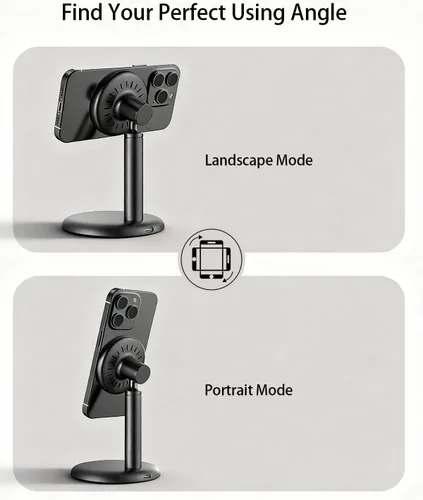 Vista 8 de Soporte de cargador inalámbrico magnético para iPhone 17/16/15/14/13 (sin adaptador) Soporte de carga segura Fast Mag