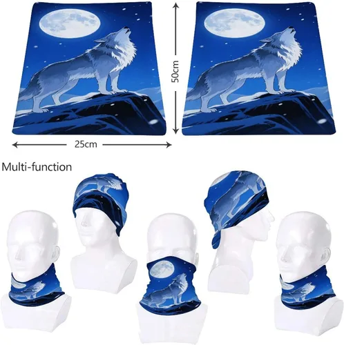 Vista 8 de Polaina de cuello de lobo, transpirable y absorbente de humedad, pasamontañas, protección solar, bufanda ligera, diseño sin costuras para deportes