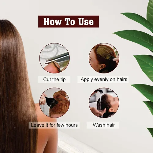 Vista 3 de Kaveri Paquete de 4 tubos de cono de henna listos para usar, color marrón oscuro natural, color rojo, para mujeres, perfecto para con aceite