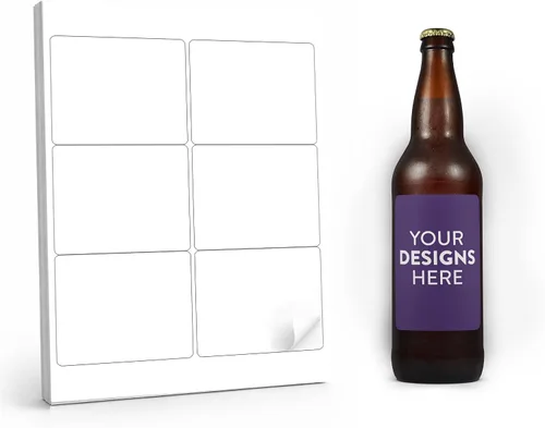 Vista 9 de 30 etiquetas imprimibles de Kraft para botellas de cerveza grandes, 4 x 3 pulgadas
