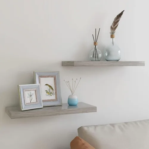 Vista 102 de Estante flotante de pared, estante decorativo montado en la pared, estante colgante con soportes invisibles para decoración de baño/sala de Negro
