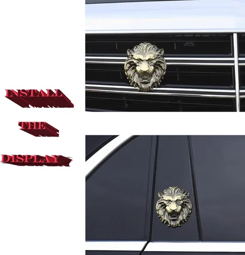 Vista 4 de Calcomanía de metal con cabeza de lobo para automóvil, diseño de animales 3D, calcomanía decorativa de metal para automóvil, camión, motocicleta