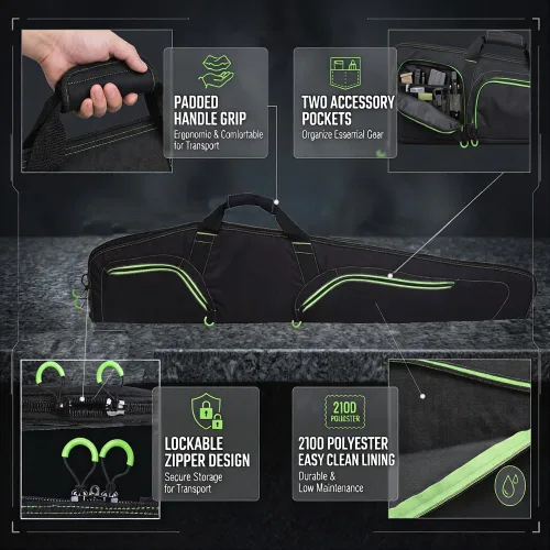 Vista 3 de Funda táctica para rifle con visor y escopeta, suave y acolchada Fit 38/42/46/50inch , 2 Accessory Pockets Adjustable Shoulder Strap