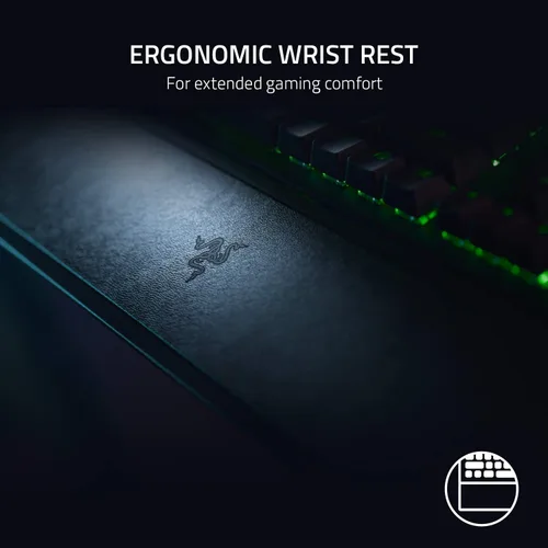 Vista 3 de Teclado mecánico para juegos Razer BlackWidow V3 Teclas mecánicas verdes - Táctil y sonoro - Iluminación RGB Chroma - Factor de forma compacto