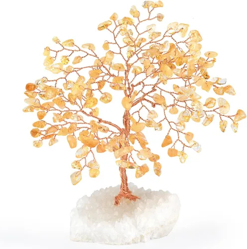 Vista 16 de Árbol de la Vida de Cristal de Gemas de Chakra Hecho a Mano, Amatista Natural con Base de Racimo de Amatista, Decoración Feng Shui Bonsái Árbol
