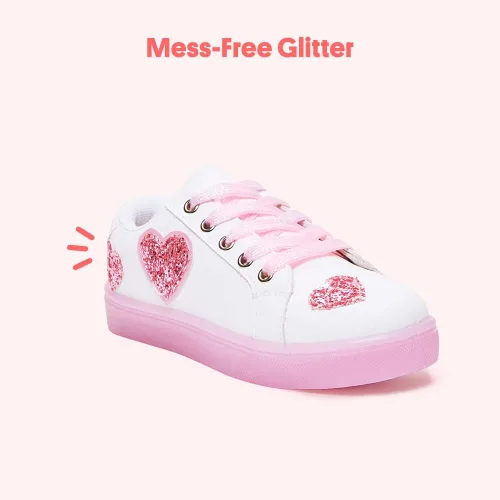 Vista 3 de FabKids Zapatos deportivos para niños y niñas, zapatos blancos con cordones para niños pequeños y grandes