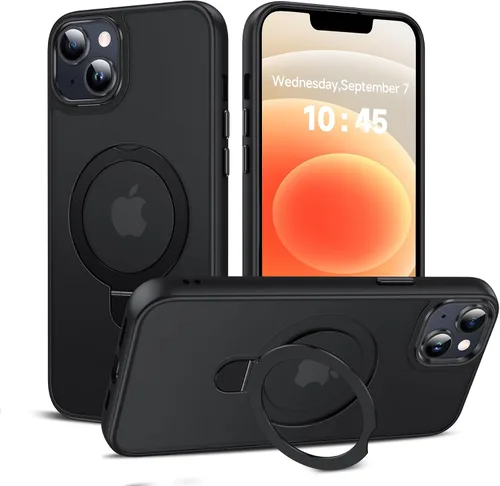Vista 10 de LeYi Funda para iPhone 11 para MagSafe con soporte magnético, color negro