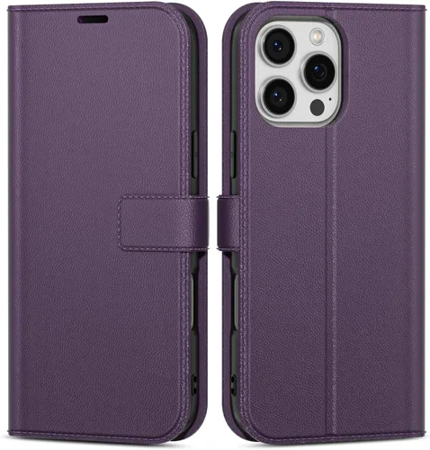 Vista 54 de oakxco Funda tipo cartera para iPhone SE 2022/2020/8/7 con soporte para tarjeta de crédito, funda magnética RFID delgada tipo libro con tapa