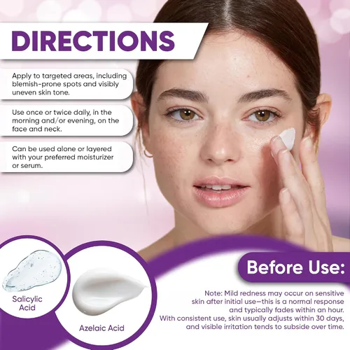 Vista 7 de AOBBIY Crema de Ácido Azelaico para la Cara: Crema Facial de Ácido Azelaico para Calmar el Enrojecimiento, Tono Desigual, Piel Proclive a Granos