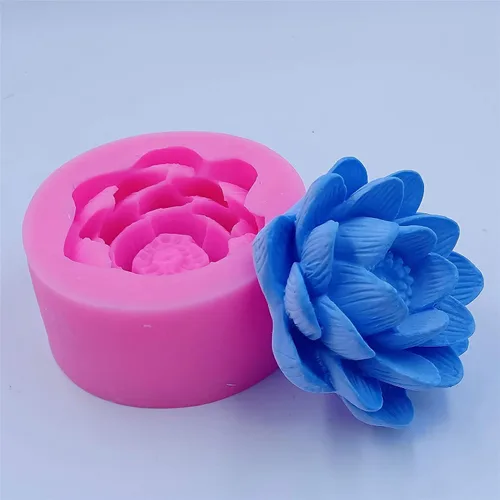 Vista 2 de Elegance Lotus - Molde de silicona para velas, moldes de jabón de flores (floreciente)