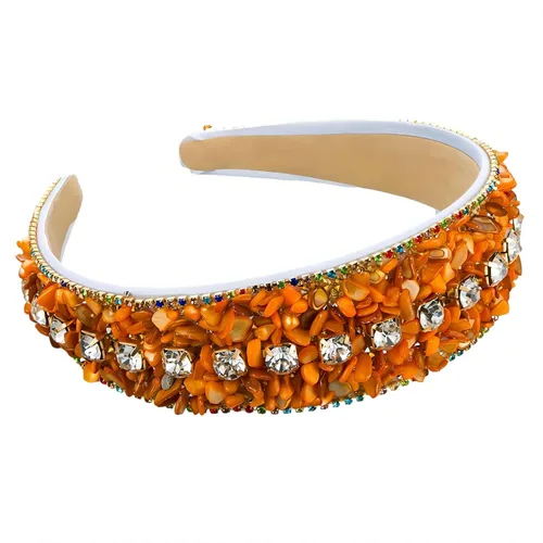 Vista 9 de Diademas turquesa para mujeres y niñas, banda ancha antideslizante para la cabeza, bandas para la cabeza con nudo superior, diadema de perlas de Azul
