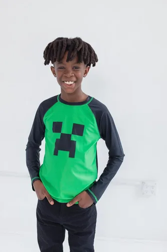 Vista 3 de Minecraft Camiseta de natación de manga larga raglán para cosplay