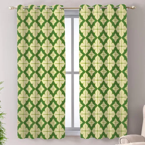 Vista 104 de Shrahala Art Nouveau Floral Pattern Blackout Curtain Tiers, Delicate Vine and Flower Design Kitchen Valance Light Blocking Tier Drapes with Rod