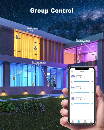 Vista 5 de MYPLUS Luces inteligentes para debajo del gabinete, luces de disco de ambiente compatibles con Alexa y Google Home, regulables y de color RGB