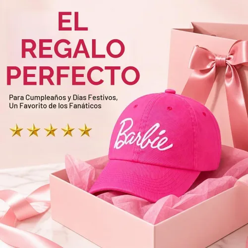 Vista 5 de Barbie Gorra de béisbol para mujer – Gorra de algodón suave para mujer con ala curvada – Gorra de béisbol ajustable de color rosa intenso Rosa oscuro