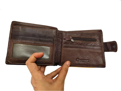 Vista 80 de Hombres Cool Eagle Wolf Caballo Totem Cuero Vaca Vertical Cartera Cremallera Multi-tarjeta Titular, Tótem de caballo, Minimalista