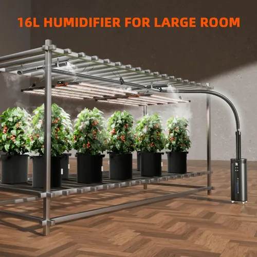 Vista 3 de Spider Farmer - Humidificador de 16L/4.2Gal con salida de 1400ML/H para tienda de cultivo de 2000 pies cuadrados, habitación grande, planta