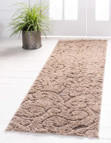 Vista 28 de Unique Loom colección Floral Shag - Alfombra de área tallada, 2 pies x 6 pies y 7 pulgadas, color marrón