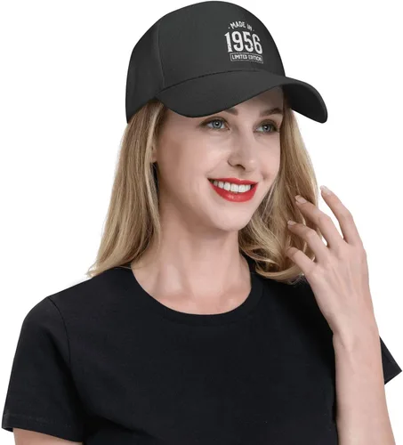 Vista 7 de Hecho en 1956 Cumpleaños Edición Limitada Sombrero Negro Gorra de Béisbol Moda Cool