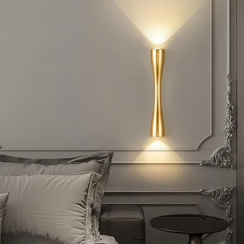 Vista 8 de Aomesinc Moderno aplique de pared dorado arriba y abajo, lámpara LED de interior para dormitorio, sala de estar, baño, mesita de noche, pasillo
