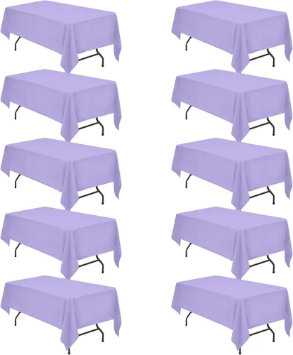 Vista 82 de BRILLMAX - Manteles para mesa rectangular de 6 pies, tela de lino de poliéster, lavable, para boda, recepción, banquete, fiesta de cumpleaños, 60 x