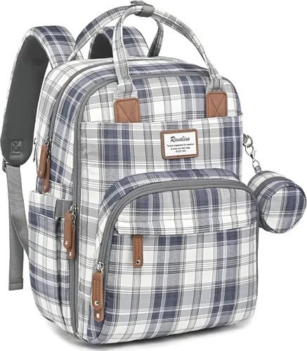 Vista 29 de RUVALINO Mochila para Pañales - Bolsa de Bebé Expandible con hasta 50% Más de Capacidad - Bolsa de Artículos Esenciales para Bebé con Cambiador