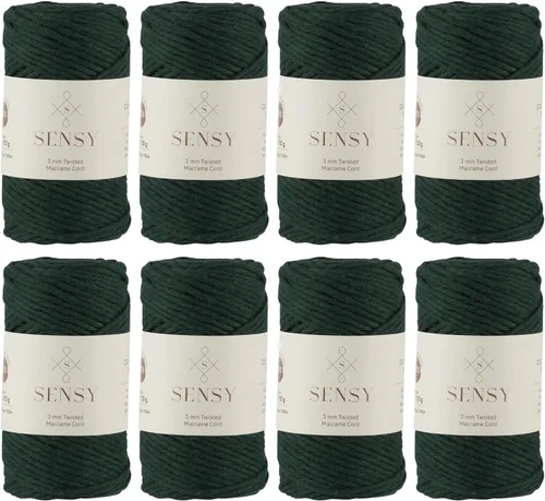 Vista 38 de Sensy - Cuerda de macramé prémium de 0.118 in, 109 yardas, 100% algodón, una hebra torcida, cuerda de macramé, hilo de algodón para macramé, hilo
