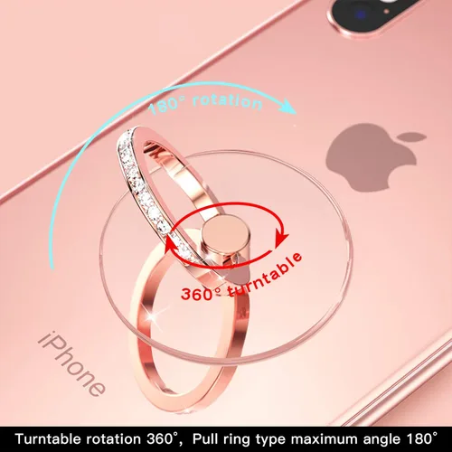Vista 2 de Soporte transparente de anillo para teléfono celular, con sujetador de dedo y rotación de 360 grados