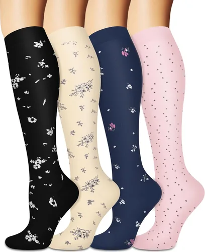 Vista 16 de Calcetines de compresión para mujeres y hombres circulación (3 pares) son el mejor apoyo para correr, atletismo, ciclismo, senderismo