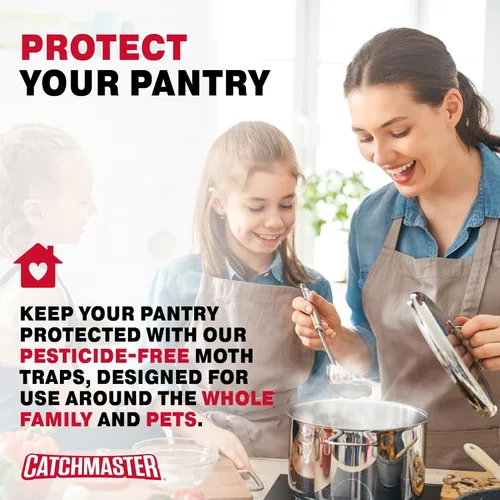 Vista 6 de Catchmaster Trampas para plagas y polillas de despensa, paquete de 6 unidades, mata insectos para almacenamiento de cocina, trampas adhesivas
