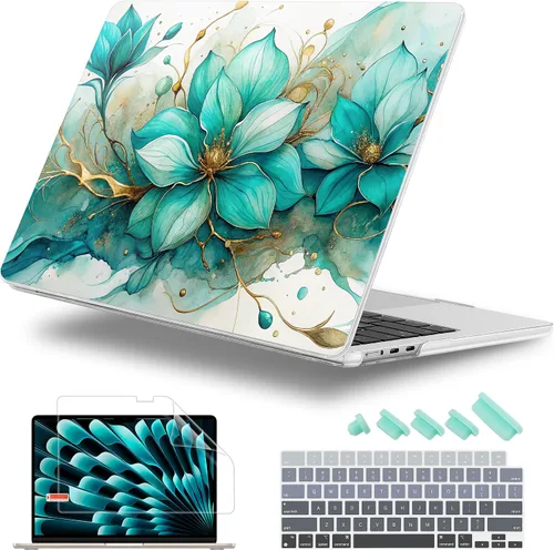 Vista 20 de Funda para MacBook Air de 15 Pulgadas 2025 2024 2023 Versión M4 A3241 M3 A3114 M2 A2941, Carcasa Rígida con Protector de Pantalla y Cubierta