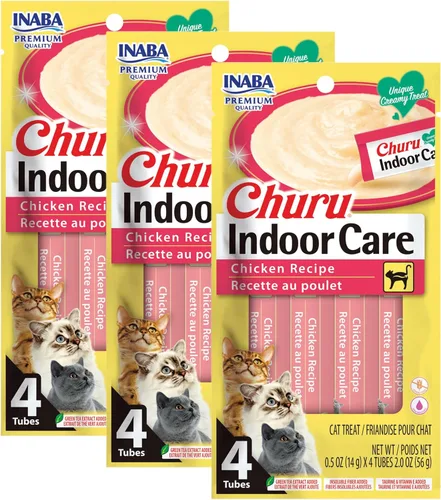 Vista 11 de INABA Churu - Puré para gatos, funcional, cremoso para lamer para gatos, para cuidado en interiores y control de bolas de pelo, 0.5 onzas cada uno