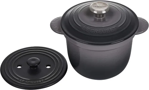 Vista 3 de Le Creuset Olla de arroz de hierro fundido esmaltado con tapa y inserto de gres, 2.25 cuartos de galón., Ostras