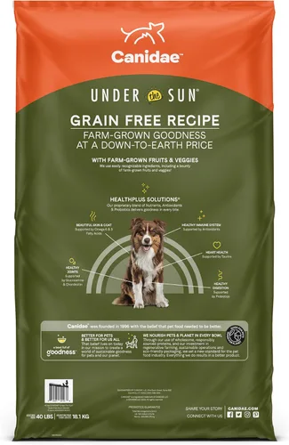 Vista 8 de CANIDAE Under the Sun Alimento seco para perros, receta de pollo, 40 libras