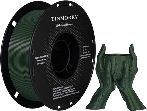 Vista 31 de TINMORRY - Filamento PETG CF de 1.75 mm para impresora 3D, compatible con Bambu LAB, Creality K1C, QIDI MAX3, FLASHFORGE Adventurer 5M, Prusa MK4