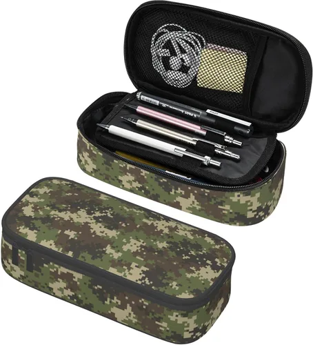 Vista 8 de Estuche de lápices de estilo camuflaje para niños y adultos, caja de lápices azul para niños, hombres, niñas y mujeres, bolsa de almacenamiento