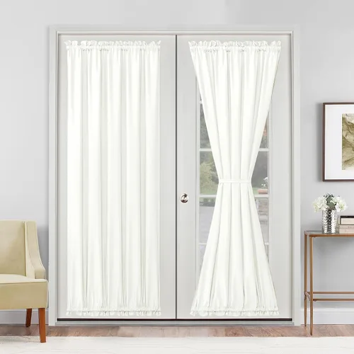 Vista 89 de Cortinas para puerta francesa, color aguamarina, 24 pulgadas de ancho x 40 pulgadas de largo, 1 panel Bolsillo para barra, semitransparente