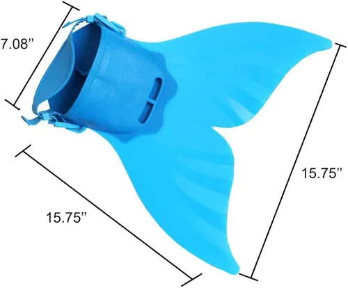Vista 8 de GALLDEALS Conjunto de bikini de sirena para niñas de 7 a 8 años con monoaleta azul