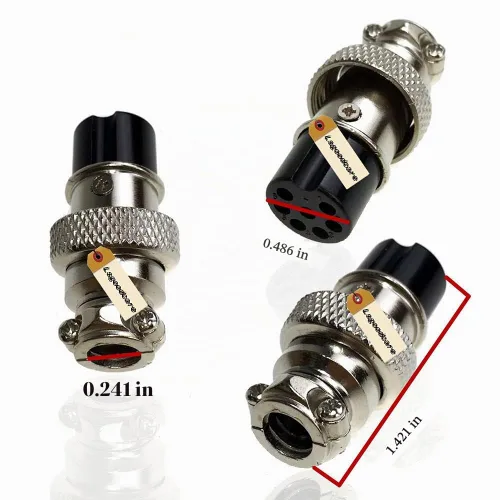 Vista 6 de Lsgoodcare Kit de surtido de 48 piezas, conector de cable de aviación macho hembra de 6 pines, 7 pines, 8 pines, 9 pines, 10 pines, rosca de 16 mm