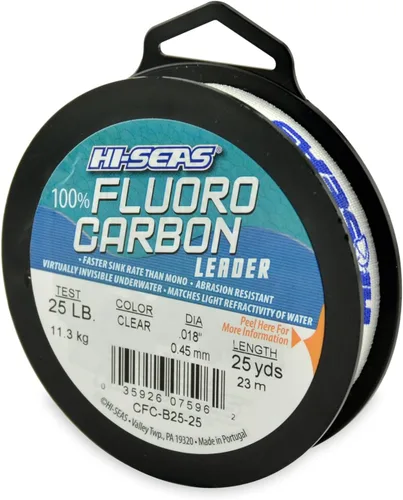 Vista 28 de HI-SEAS Líder de línea de pesca 100% fluorocarbono, líder invisible transparente, indetectable para peces, hundimiento rápido, 6 libras a 400 libras