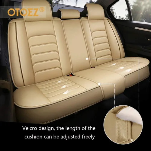Vista 3 de otoez Juego completo de 5 fundas de asiento de automóvil, sedán, SUV, camión, furgonetas, protector de cojín para asiento delantero y trasero, apto
