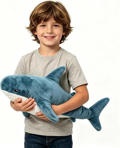 Vista 7 de Djungelskog Peluche de Tiburón de 100cm/39 pulgadas, Animal de Peluche Tiburón Gigante - Regalo Ideal para Niños, Niñas y Novias - ¡Súper Suave