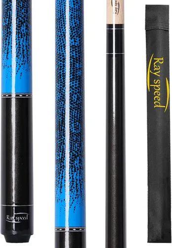 Vista 20 de 58" Pool Cue Low Deflection Billiard Cue 12.5mm Tip FPB-Negro+Azul