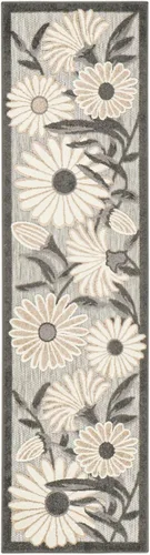 Vista 4 de Nourison Home Aloha - Alfombra beige de 2 pies 3 pulgadas x 12 pies, fácil de limpiar, no se desprende, para dormitorio, sala de estar, comedor