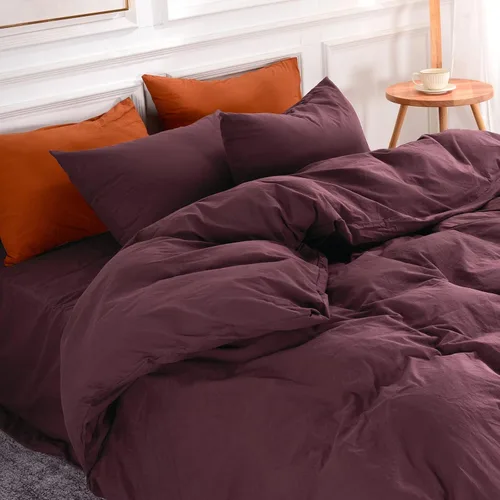 Vista 60 de NEXHOME PRO Funda de edredón Twin XL 100% algodón lavado, transpirable, duradera, texturizada, similar al lino, juego de ropa de cama para el hogar