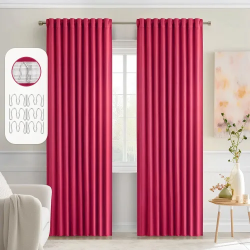 Vista 74 de MIULEE Cortinas opacas con pestaña trasera de 63 pulgadas de largo, juego de 2 paneles para sala de estar, dormitorio, privacidad, bolsillo