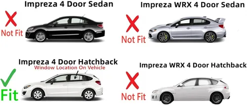 Vista 3 de Puerta trasera del lado izquierdo del conductor, puerta de cristal compatible con Subaru Impreza 4 puertas Hatchback modelos 2012-2016